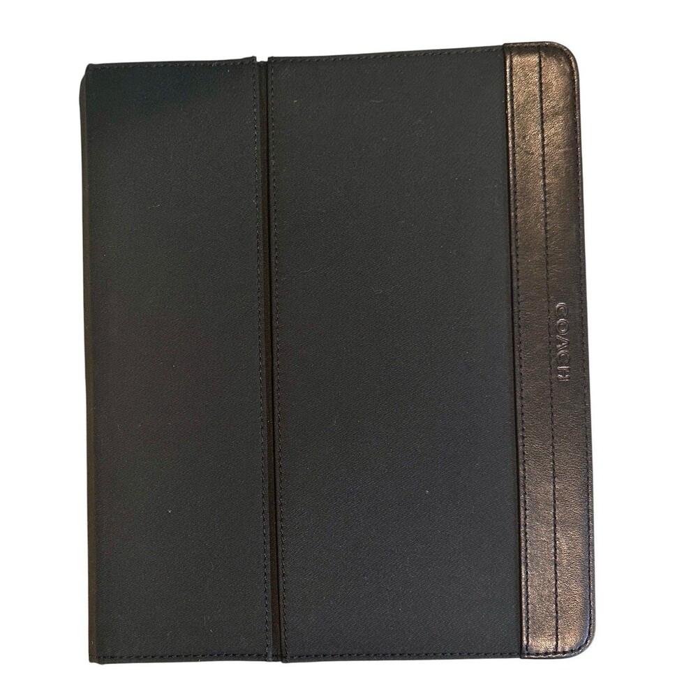 COACH Varick Nylon & Black Leather  iPad Folio Case 9.5" x 7.5"-Good Condition